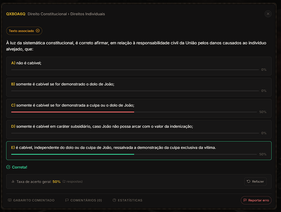 GABARITO COMENTADO E ESTATÍSTICA